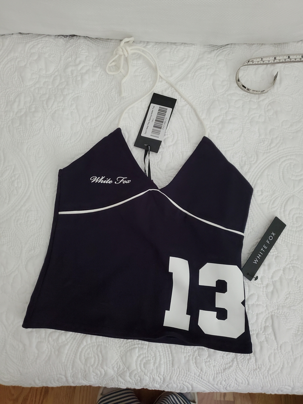 Women's Black Halter Top White Fox